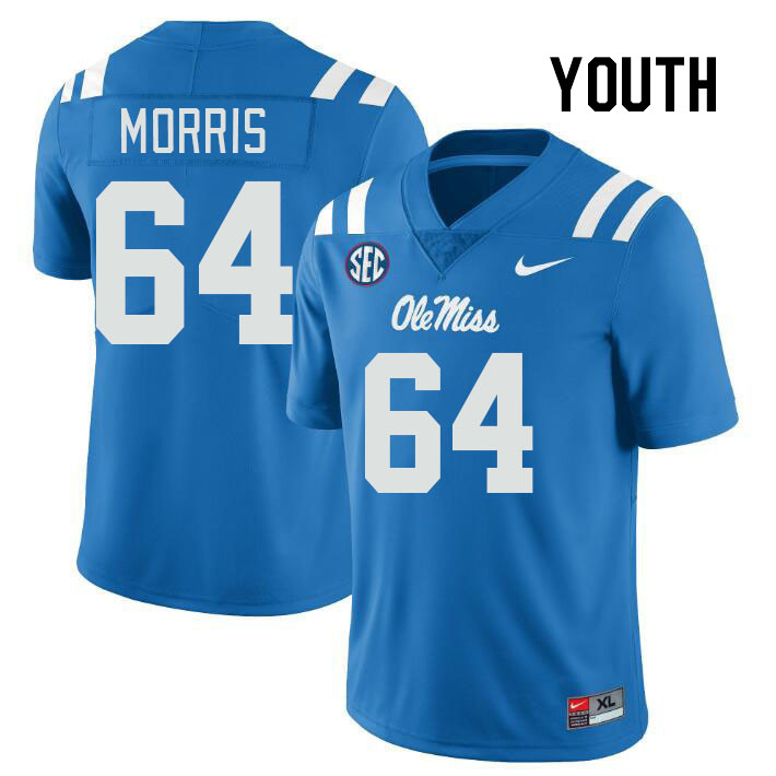 Youth #64 Ethan Morris Ole Miss Rebels College Football Jerseyes Stitched Sale-Powder Blue - Click Image to Close